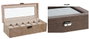 DKD Home Decor Joyero PU MDF 30x10x8 Marrón Oscuro y Beige