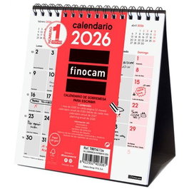 Finocam Calendario De Sobremesa Escritura XS-140x150 mm Neutro 2026