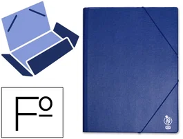 Liderpapel Carpeta de solapas con gomas, azul, tamaño folio