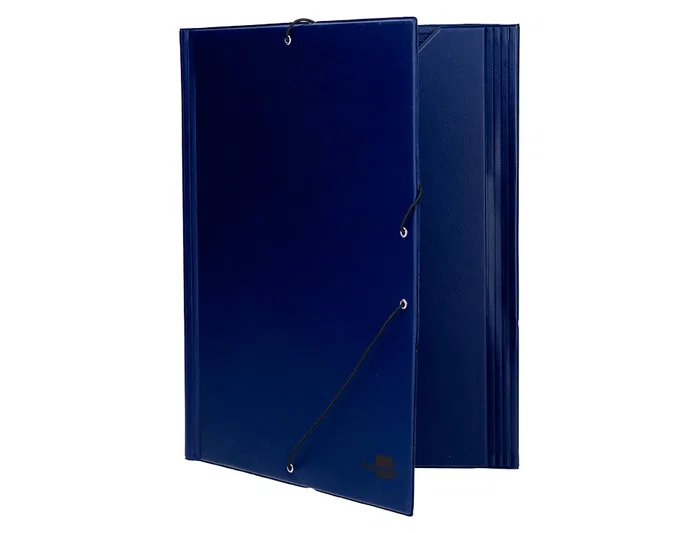 Liderpapel Carpeta de solapas con gomas, azul, tamaño folio