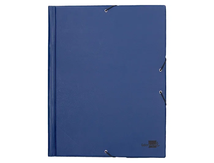 Liderpapel Carpeta de solapas con gomas, azul, tamaño folio