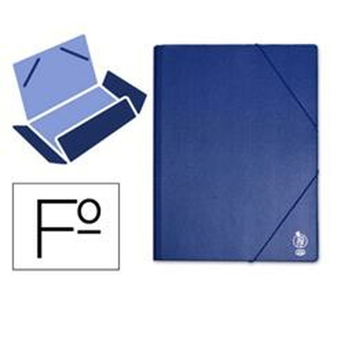Liderpapel Carpeta de solapas con gomas, azul, tamaño folio
