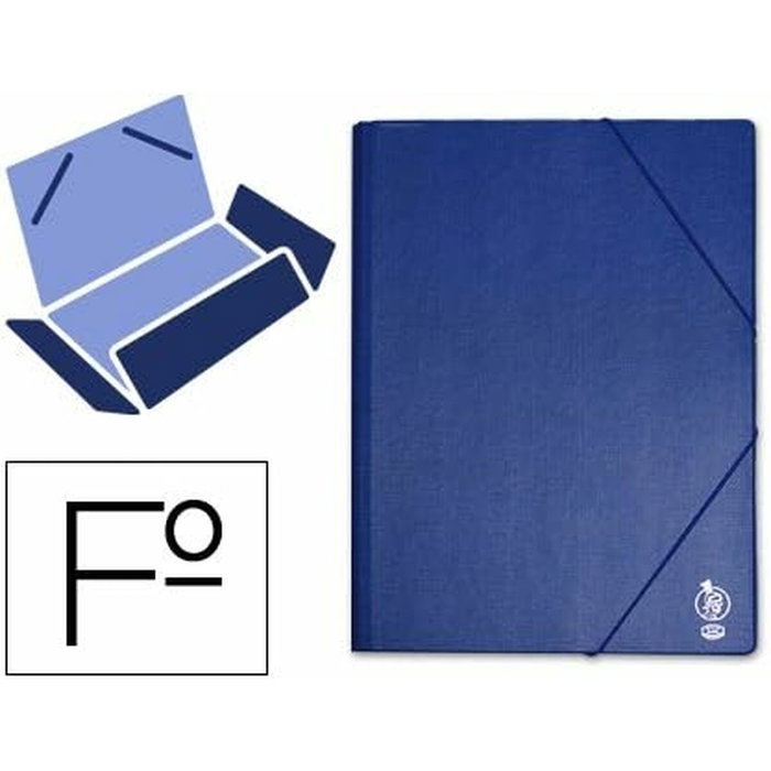 Liderpapel Carpeta de solapas con gomas, azul, tamaño folio