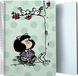 GRAFOPLAS DISEÑO Cuaderno PP Mafalda Kiss 80H 90G 4mm 22,5x31x1,6cm