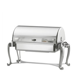 IREI Chaffing Dish - Fuente de buffet caliente de acero inoxidable pulido espejo, 69x39x46 cm, Neutral