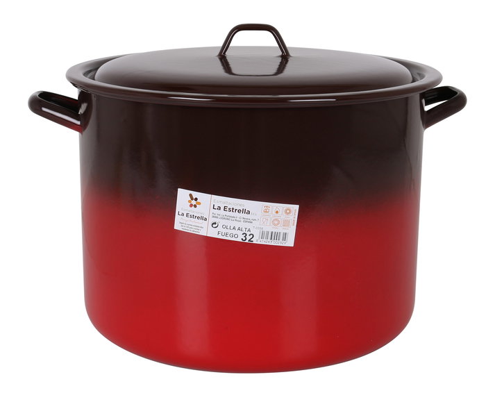 Fuego Olla Alta con Tapa 32 cm - 18 L Colección Fuego (2 Unidades) Fuego Olla Alta con Tapa 32 cm - 18 L Colección Fuego (2 Unidades)