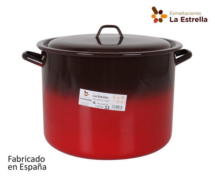 Fuego Olla Alta con Tapa 32 cm - 18 L Colección Fuego (2 Unidades) Fuego Olla Alta con Tapa 32 cm - 18 L Colección Fuego (2 Unidades)