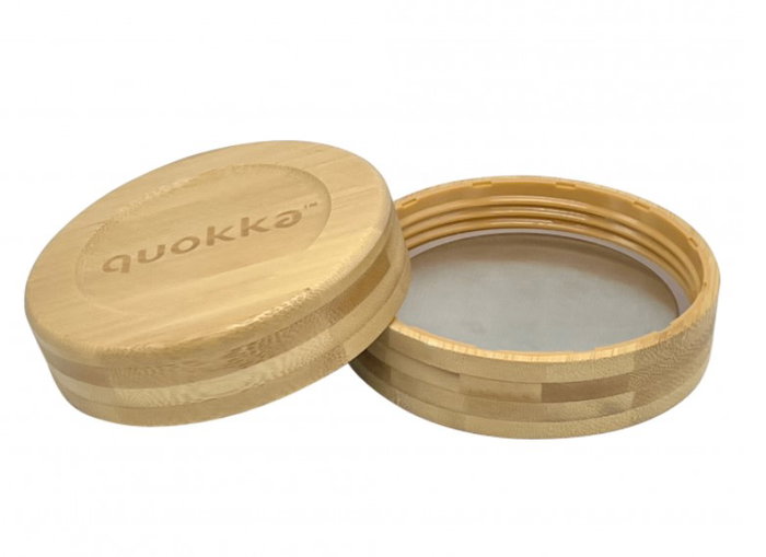 QUOKKA Recipiente de comida de cristal con funda de madera, 500 ml