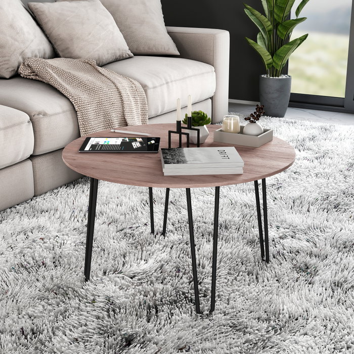 Emuca Lote de 4 patas Hairpin de 2 varillas para mesa, altura 400mm, Acero, Pintado negro