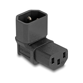 DeLOCK Adaptador de poder IEC 60320 C14 a C13 10 A 90° angular Negro
