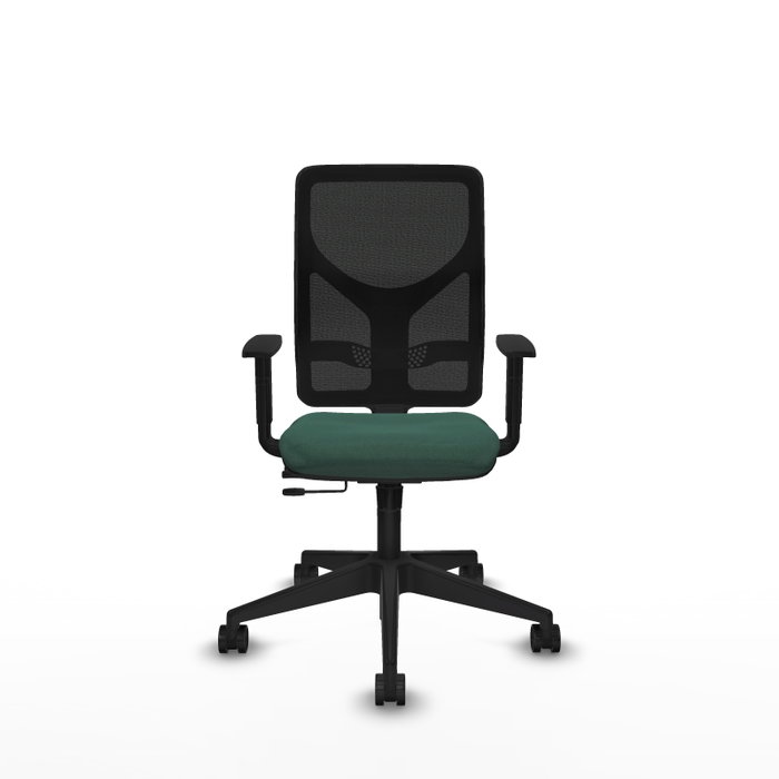 Silla de oficina Motilla con mecanismo Sincro/Traslack tapizada con Tela color Verde botella y malla color Negro. Equipada con lumbar 1D, Brazos 1D y Ruedas 65mm nailon Silla de oficina Motilla con mecanismo Sincro/Traslack tapizada con Tela color Verde botella y malla color Negro. Equipada con lumbar 1D, Brazos 1D y Ruedas 65mm nailon