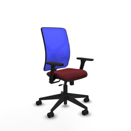 PIQUERAS Y CRESPO Silla de oficina Motilla con mecanismo Sincro/Traslack, Granate y Azul