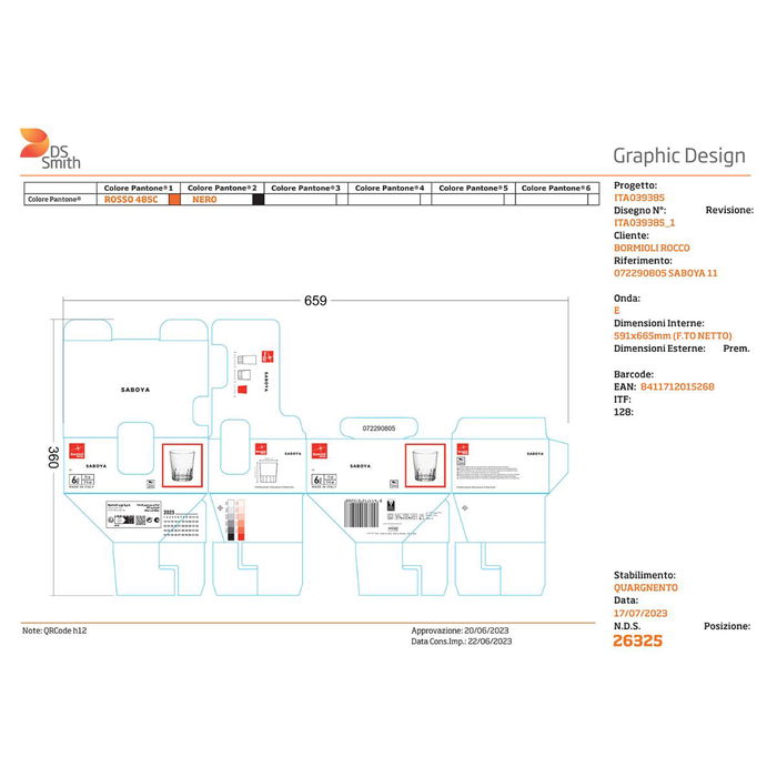 Caja 6 Vasos Bajos Vidrio Saboya Bormioli Rocco 11 cL (6 Unidades)