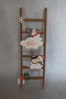 DKD Home Decor Decoración MDF Escalera Natural y Blanco 14x2x45 cm