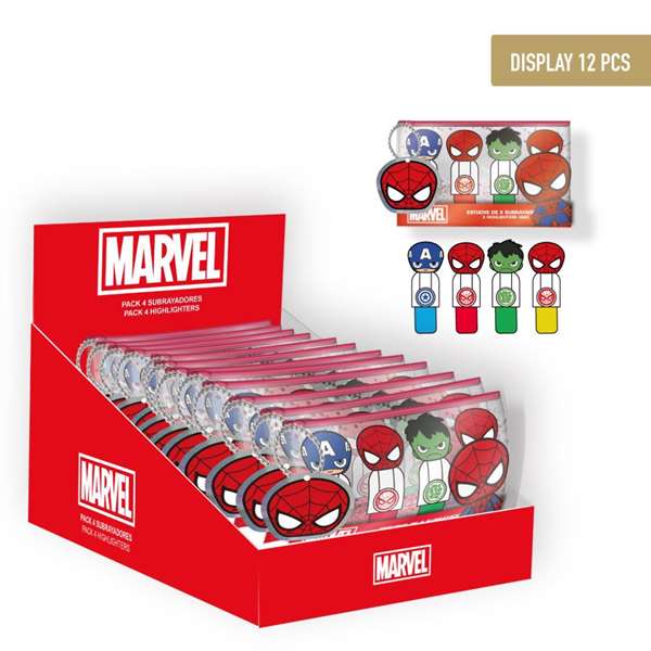 Cerdá Subrayadores Avengers Multicolor, Edad Mínima Recomendada 3 Años