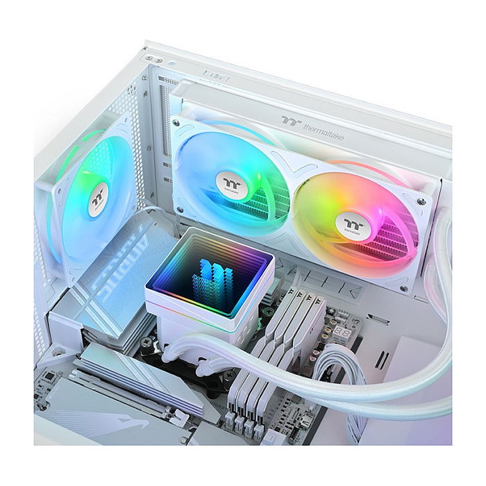 Thermaltake TH240 V3 ARGB Sync AIO Snow Edition - Refrigeración Líquida Todo en Uno de 240 mm con Ventiladores ARGB Sincronizados, Color Blanco