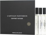 L'Artisan Parfumeur Travelset EDT Spray 10ml x 3 - Pass D'Enfer + Un Air De Bretagne + Memoire De Roses con Estuche de Cuero