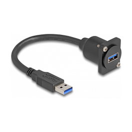 DeLOCK Cable USB Tipo-A macho a Tipo-A hembra 20 m 5 Gbps Negro