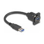 DeLOCK Cable USB Tipo-A macho a Tipo-A hembra 20 m 5 Gbps Negro