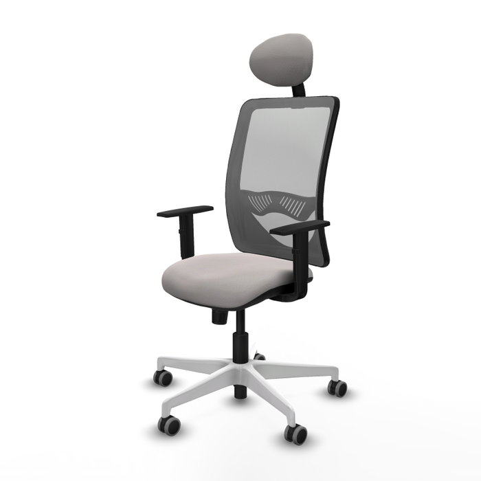 PIQUERAS Y CRESPO Silla de oficina Zulema con mecanismo Sincro, Blanco y Gris PIQUERAS Y CRESPO Silla de oficina Zulema con mecanismo Sincro, Blanco y Gris