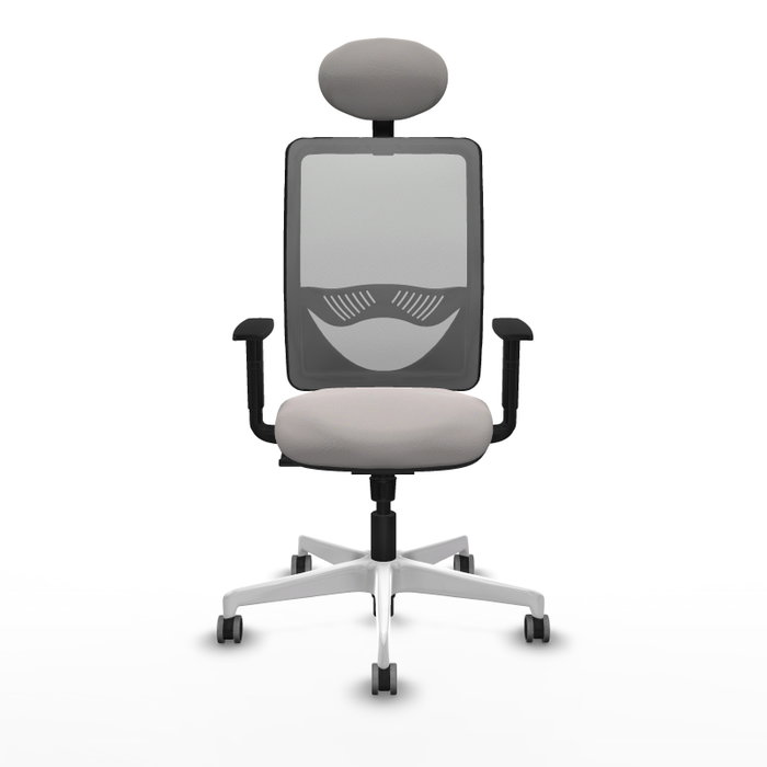 PIQUERAS Y CRESPO Silla de oficina Zulema con mecanismo Sincro, Blanco y Gris PIQUERAS Y CRESPO Silla de oficina Zulema con mecanismo Sincro, Blanco y Gris
