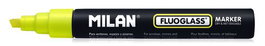 Marcador Pizarra Cristal Milan Fluoglass Biselado Amarillo (Set de 12)