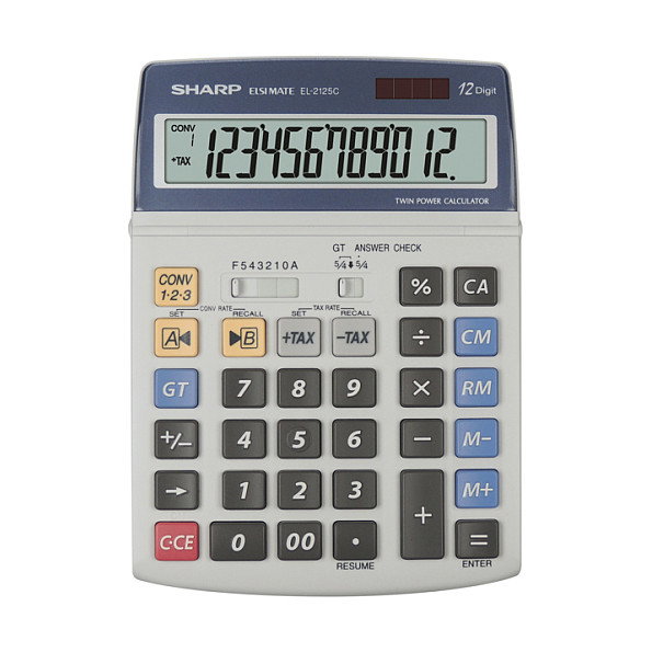 Sharp EL2125C Calculadora Financiera de Escritorio con 12 Dígitos Sharp EL2125C Calculadora Financiera de Escritorio con 12 Dígitos