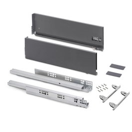 Emuca Kit Cajón Exterior Vertex con Regulación 3D, 400 mm de Profundidad