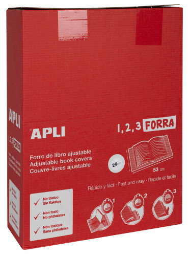 Apli Forro de Libros con Solapa Ajustable 290 mm, 5 Unidades