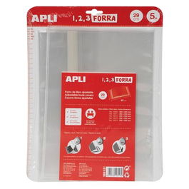 Apli Forro de Libros Ajustable Transparente 290 mm PP 75 Micras Blíster 5 Ud