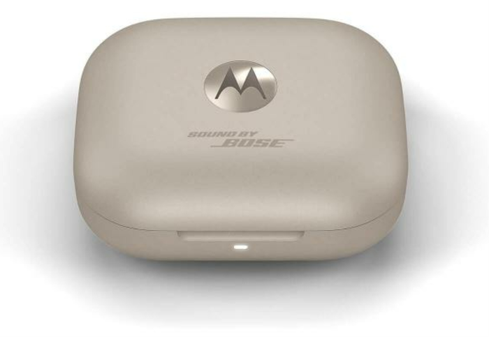 Motorola Moto Buds+ Auriculares Inalámbricos Intraurales con Tecnología Sound by Bose, Cancelación Activa de Ruido, Dolby Atmos, 8h Batería, Carga Rápida, IPX4, Color Arena