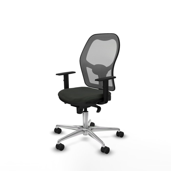 PIQUERAS Y CRESPO Silla de oficina Jorquera con mecanismo Sincro, tela negra y malla gris