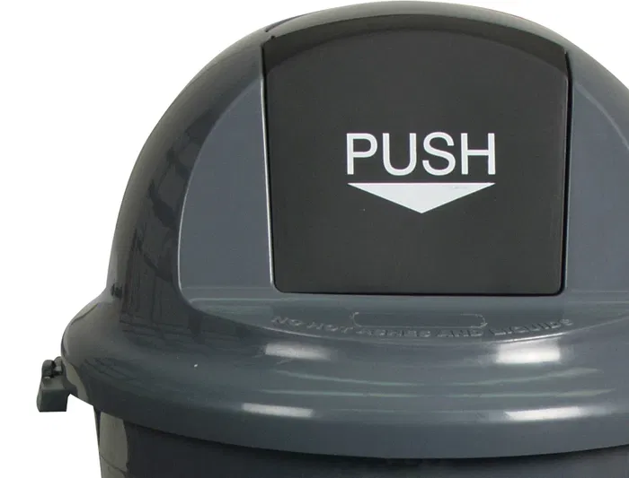 Q-connect Papelera Contenedor Plástico con Tapadera 80L Gris 450x760 mm