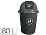 Q-connect Papelera Contenedor Plástico con Tapadera 80L Gris 450x760 mm