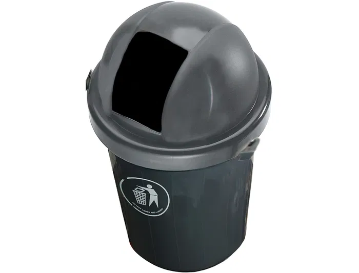 Q-connect Papelera Contenedor Plástico con Tapadera 80L Gris 450x760 mm