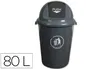 Q-connect Papelera Contenedor Plástico con Tapadera 80L Gris 450x760 mm