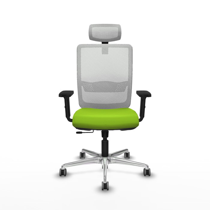 PIQUERAS Y CRESPO Silla de oficina Haches con mecanismo Sincro/Traslack, Pistacho y Blanco