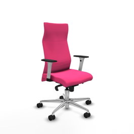 PIQUERAS Y CRESPO Sillón Albacete con mecanismo Sincro y Similpiel Rosa