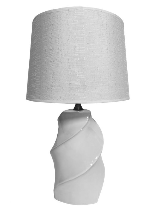 DKD Home Decor Lámpara de Sobremesa de Porcelana Espiral Blanca DKD Home Decor Lámpara de Sobremesa de Porcelana Espiral Blanca