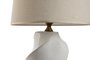 DKD Home Decor Lámpara de Sobremesa de Porcelana Espiral Blanca