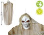 HalloweenBros Calavera Colgante Halloween 220 cm con Ojos LED Iluminados, Capa Beige