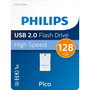 Philips Pico 128GB USB 2.0 - Memoria USB tipo A, Naranja y Blanco