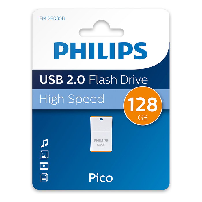 Philips STICK USB 2.0 128GB Pico Edition Sunrise Orange Naranja Blanco