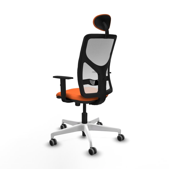 PIQUERAS Y CRESPO Silla de oficina Motilla con mecanismo Sincro, Tela Naranja y Malla Blanca PIQUERAS Y CRESPO Silla de oficina Motilla con mecanismo Sincro, Tela Naranja y Malla Blanca