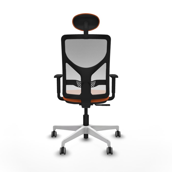 PIQUERAS Y CRESPO Silla de oficina Motilla con mecanismo Sincro, Tela Naranja y Malla Blanca PIQUERAS Y CRESPO Silla de oficina Motilla con mecanismo Sincro, Tela Naranja y Malla Blanca