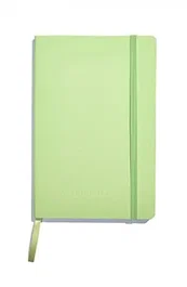 Muitomas NOTESA5GN Cuaderno A5 Verde, Tapa Blanda Lisa con Cierre Elástico, Papel Marfil Rayado, 13x21 cm