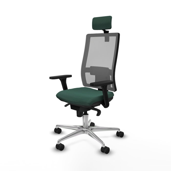 PIQUERAS Y CRESPO Silla de oficina Horna con mecanismo Sincro, Verde botella y Gris PIQUERAS Y CRESPO Silla de oficina Horna con mecanismo Sincro, Verde botella y Gris