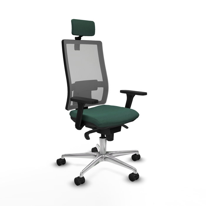 PIQUERAS Y CRESPO Silla de oficina Horna con mecanismo Sincro, Verde botella y Gris PIQUERAS Y CRESPO Silla de oficina Horna con mecanismo Sincro, Verde botella y Gris