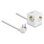 DeLOCK Cubo de 3 vías con seguro para niños y cargador USB PD 3.0 20 W, 1,5 m, blanco