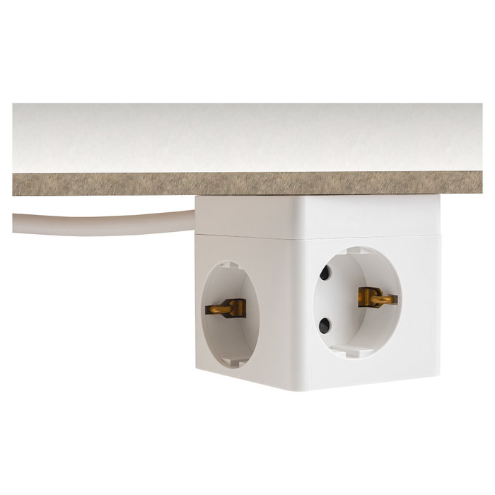 DeLOCK Cubo de 3 vías con seguro para niños y cargador USB PD 3.0 20 W, 1,5 m, blanco
